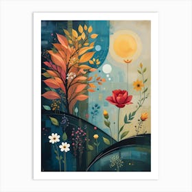 Sunset In The Garden Art Print