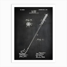 Golf Gifts For Dad Golf Club Patent Print Golf Club Patent Golf Art Golf Club Wall Art White Golf Club Golf Decor Golf Print Sg5001 Art Print