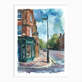 Hillingdon London Borough   Street Watercolour 2 Art Print