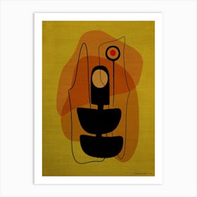 Fire starter - Mid-century style abstract painting Art Print