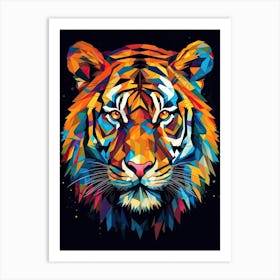 Tiger Art In Geometric Abstraction Style 1 Art Print