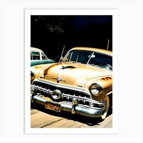 Old Cars On The Road Art Print