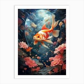 Koi Fish In The Water Art Print