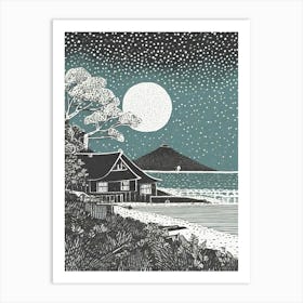 Moonlight On The Beach Art Print