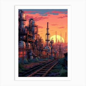 Industrial Landscape Pixel Art 3 Art Print