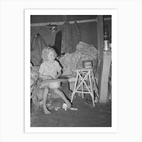 Child Of Agricultural Day Laborer In Tent Home Near Spiro, Oklahoma, Sequoyah County By Russell Lee Art Print