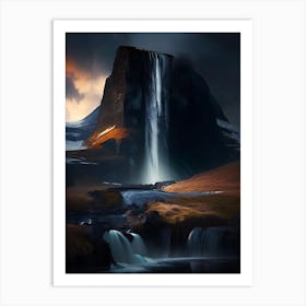 Kirkjufellsfoss, Iceland Nat Viga Style (1) Art Print