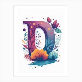 Colorful Letter D Illustration 64 Art Print