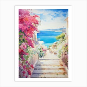 Mediterranean Mosaic: Coastal Art Print Art Print