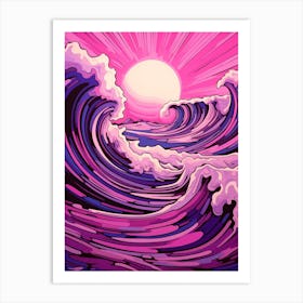 Waves Abstract Geometric Illustration 4 Art Print