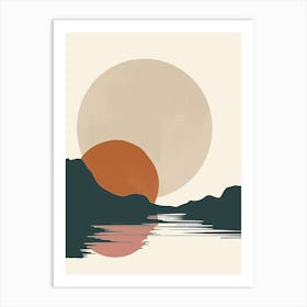 Sunset Over Water, Simplicity Art Print