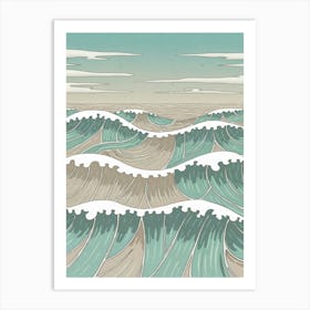 Ocean Waves Canvas Print Art Print