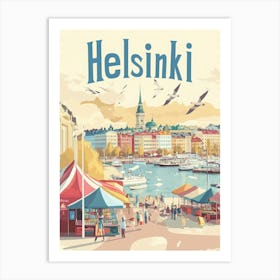 Aihrgdesign A Classic 1960s Travel Poster For Helsinki 1 Art Print