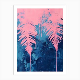 Pink Ferns Art Print