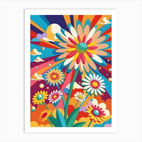 Psychedelic Flowers Art Print