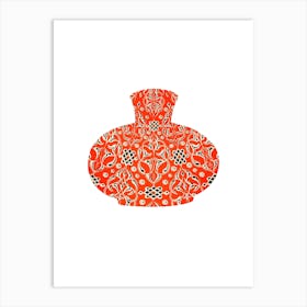 Vintage orange vase Art Print