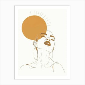 Woman With A Sun On Her Head Art Print