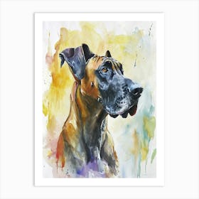 Great Dane Watercolor Painting 1 Art Print