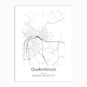 Quakenbruck,Germany Minimalist Map Art Print