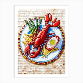 Lobster On A Plate 4 Art Print