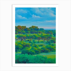 Yala National Park Sri Lanka Blue Oil Painting 1  Art Print