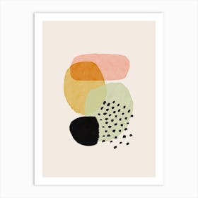 Abstract Brushstrokes And Black Marks Art Print