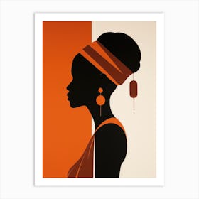 Silhouette Of African Woman 3 Art Print