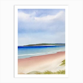 Dornoch Beach, Highlands, Scotland Watercolour Art Print