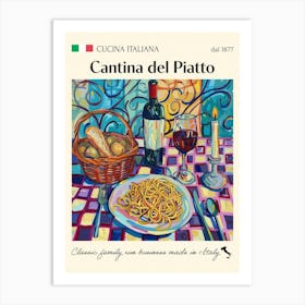 Cantina Del Piatto Trattoria Italian Poster Food Kitchen Art Print