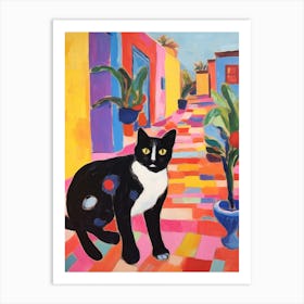 Painting Of A Cat In Cartagena Spain 1 Art Print