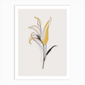 Lilium Floral Minimal Line Drawing 4 Flower Art Print