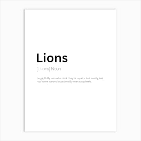 Lions Definition Meaning 1 Art Print