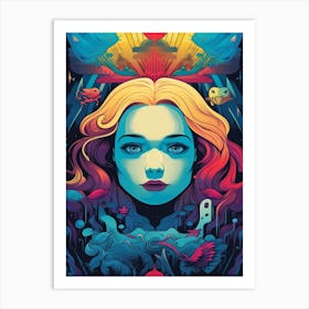 Alice In Wonderland Trippy Art Print