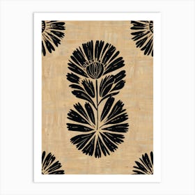 Black And White Floral Pattern Art Print