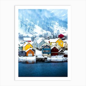 Houses And Winter Art Print