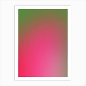 Vibrant Green And Pink Gradient Aura Art Print