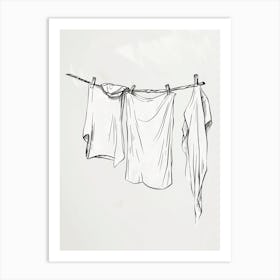 Laundry Hanging On A Clothesline Art Print