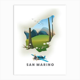 San Marino Travel map Art Print