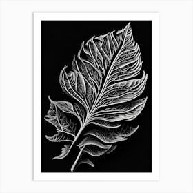 Tobacco Leaf Linocut 2 Art Print