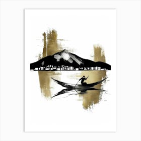 Canoe On Water 1 Art Print