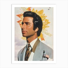 John Travolta Retro Collage Movies Art Print