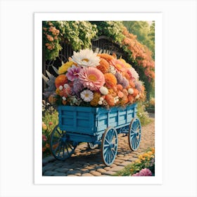 Flowers In A Wagon Art Print