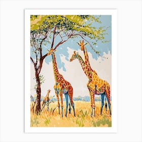 Giraffes Looking Into The Distance 1 Art Print