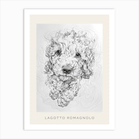 Lagotto Romagnolo Dog Line Sketch 3 Poster Art Print