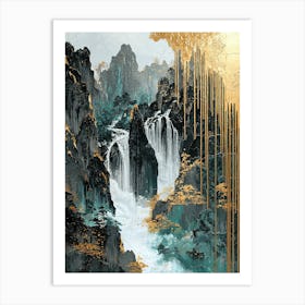 Kananaskis Golden Peaks - Nature’s Gilded Flow Art Print