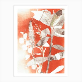 Red botanical plants Art Print