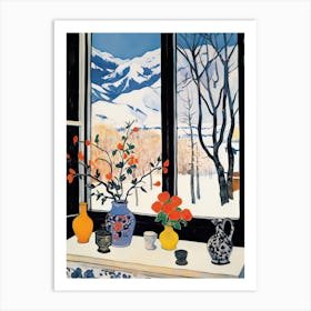 The Windowsill Of Aspen   Usa Snow Inspired By Matisse 2 Art Print