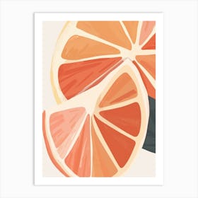 Grapefruits Close Up Illustration 5 Art Print