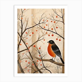 Bird Illustration Blackbird 3 Art Print