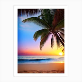 Sunset At The Beach 301 Art Print